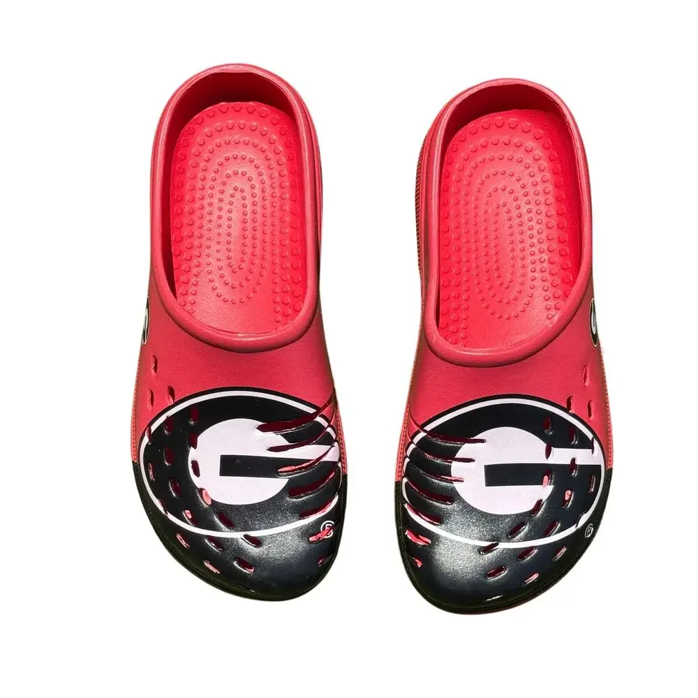 FOCO NCAA Georgia Bulldogs Colorblock Big Logo Clogs Men’s Small 7-8 NWOT
